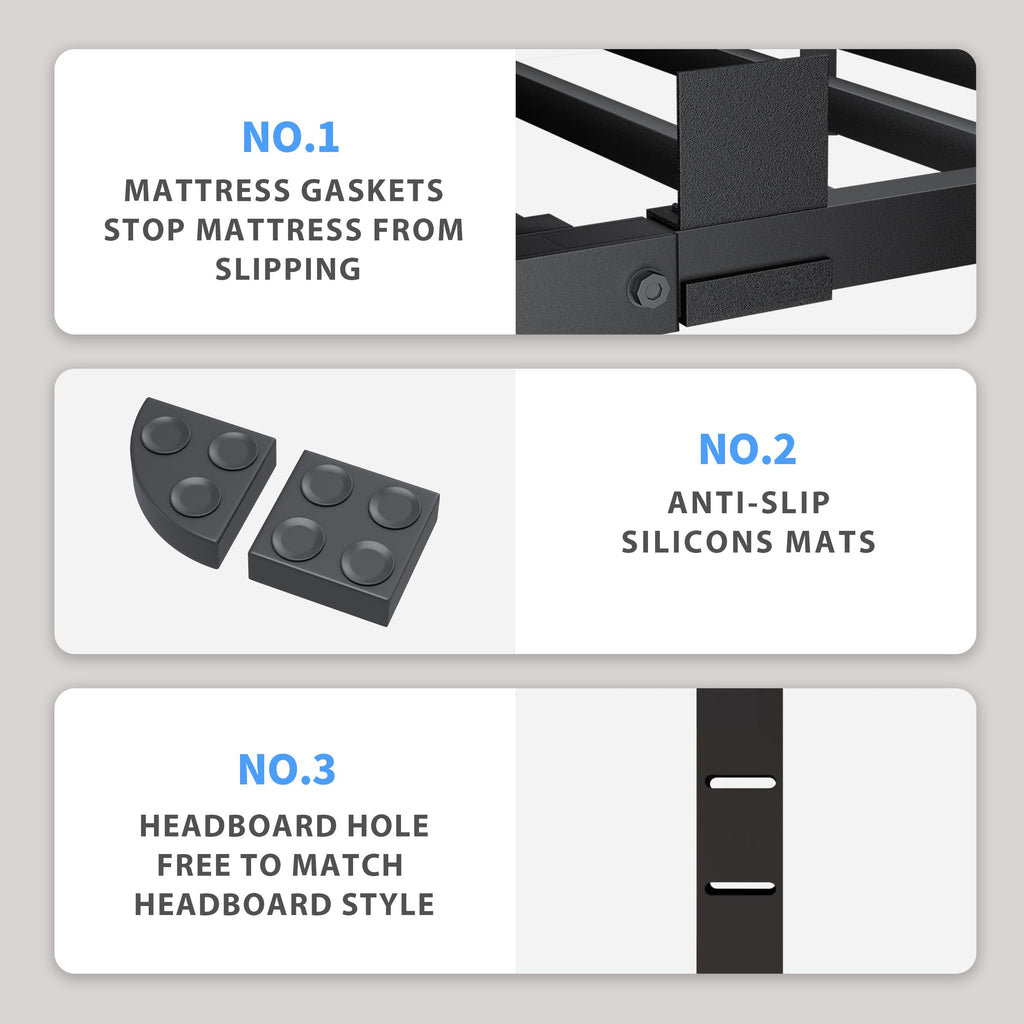 18 Inch Queen Bed Frame with Round Corners F5201