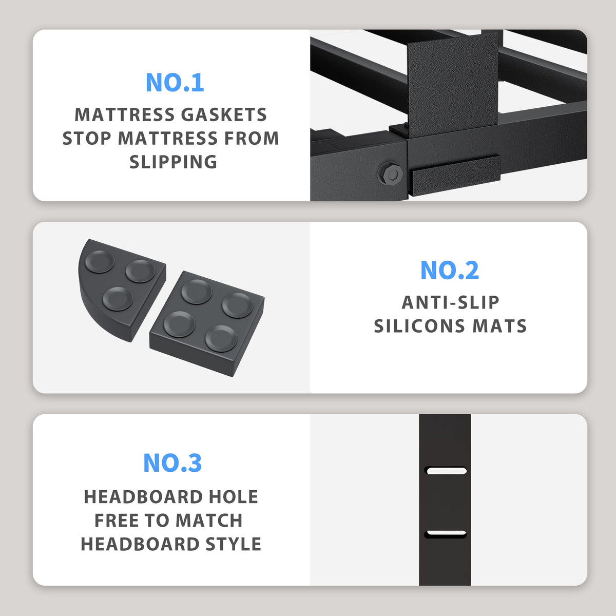 18 Inch Queen Bed Frame with Round Corners F5201