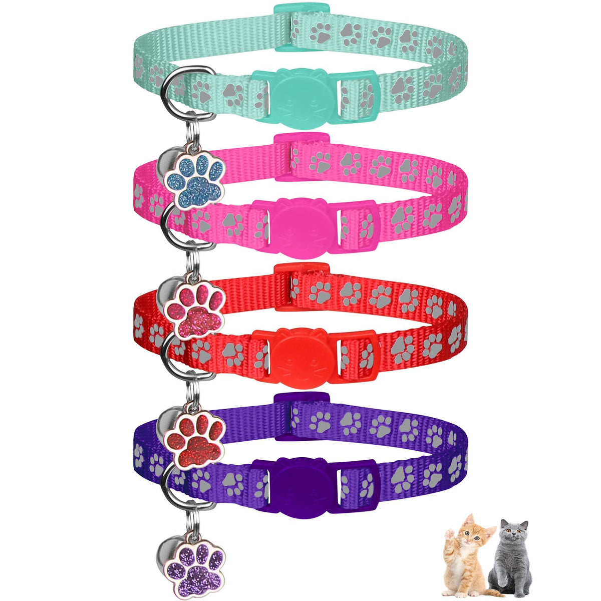 Breakaway Cat Collars with Bells 4PCS X28127