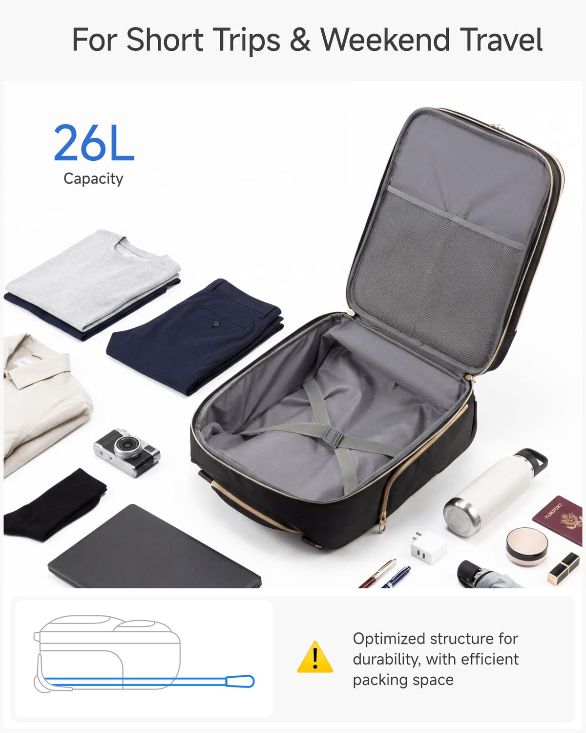 Black 16" Underseat Carry On Bag S4538