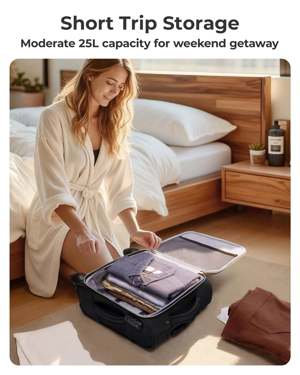16-inch Softside Underseater Carry On Luggage with Spinner Wheels Black W39924