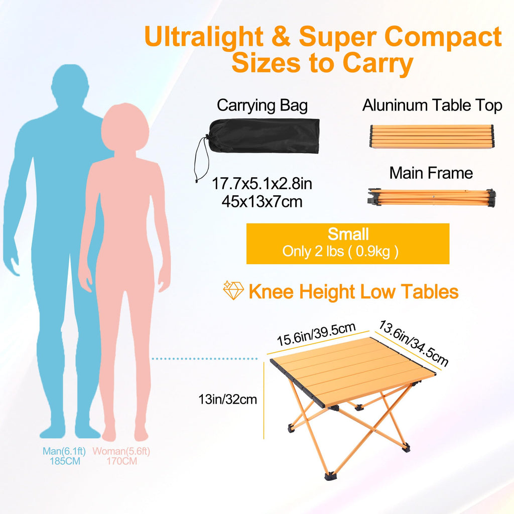 Portable Folding Camping Table Aluminum Top G612863