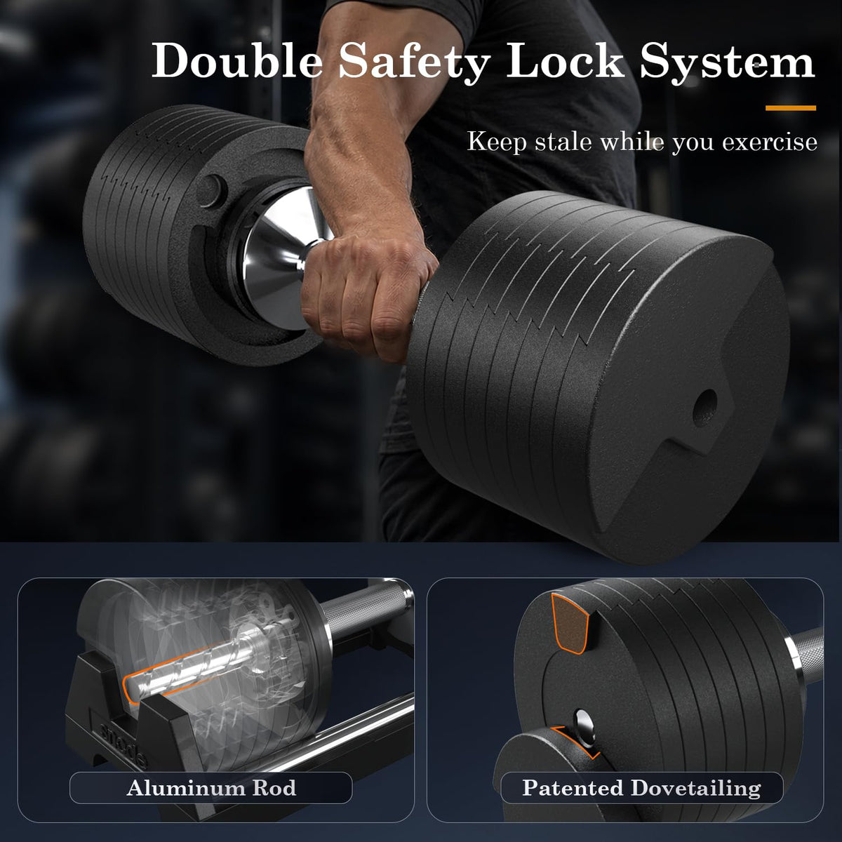 Adjustable Cast Iron Dumbbells 80LBs S600584
