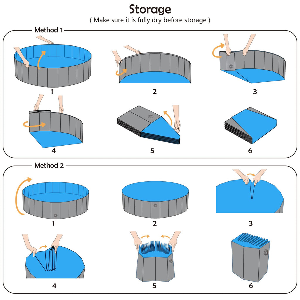 Foldable Dog Pet Bath Pool Collapsible 48" Grey R702