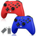 2 Pack Wireless Controller with Turbo Macro Hall Trigger Dual Vibration 3.5mm Audio Jack Built-in Battery 2.4GHz Adapter P6636