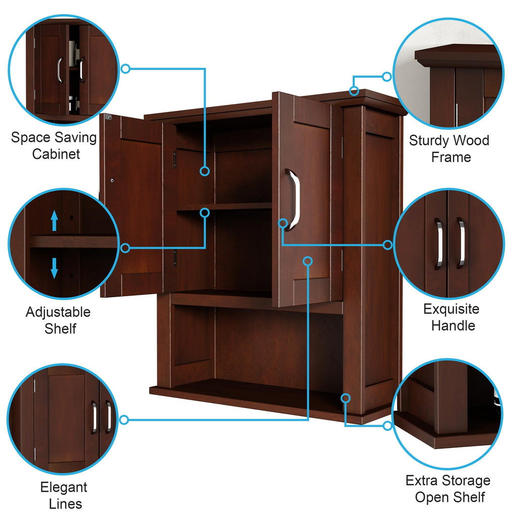 Wood Bathroom Wall Cabinet with Door Q639
