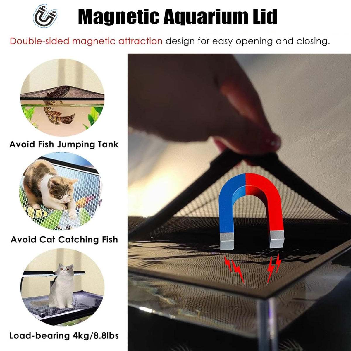 Magnetic Fish Tank Lid Cuttable Aquarium Top Cover U286184