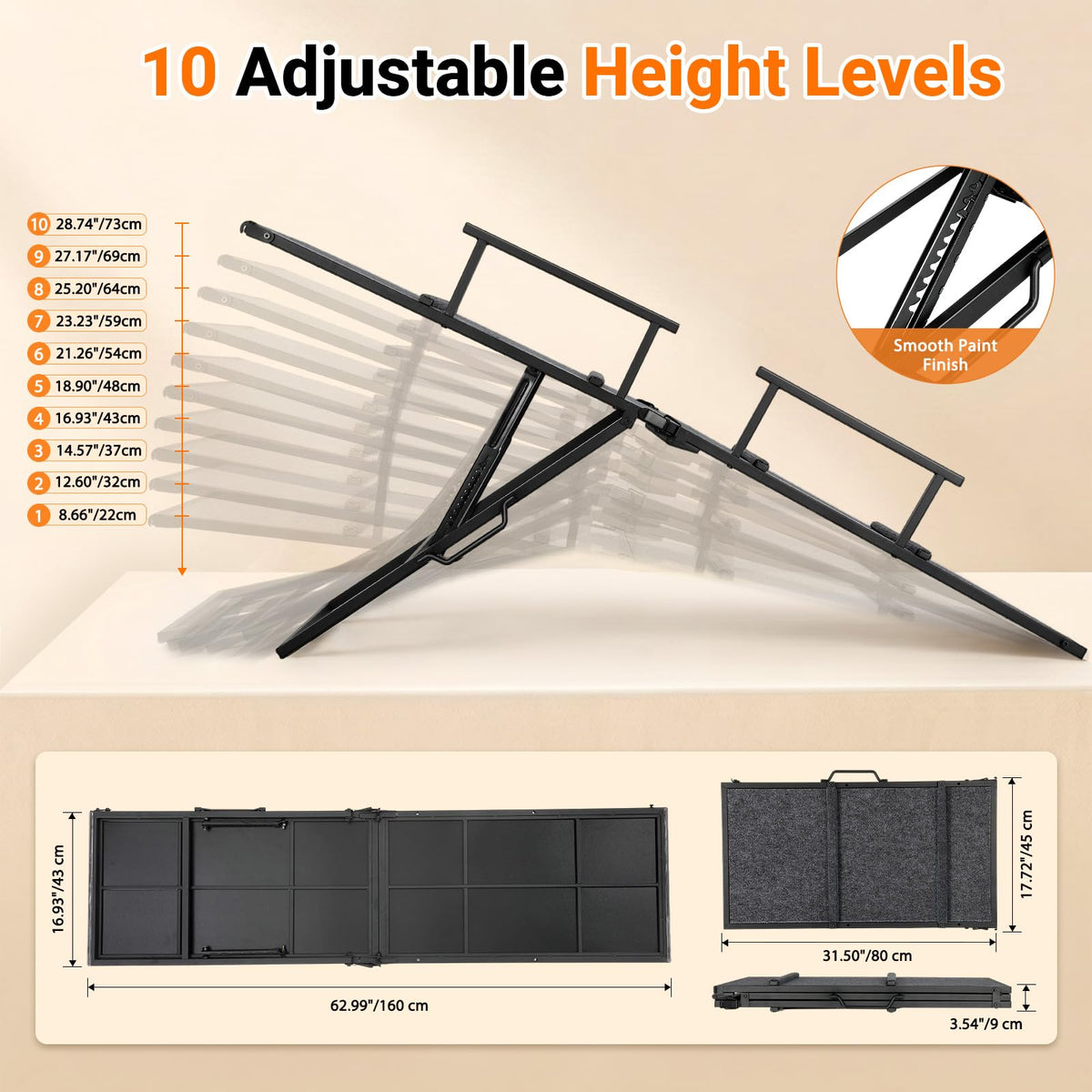63" Foldable Metal Dog Ramp O699699