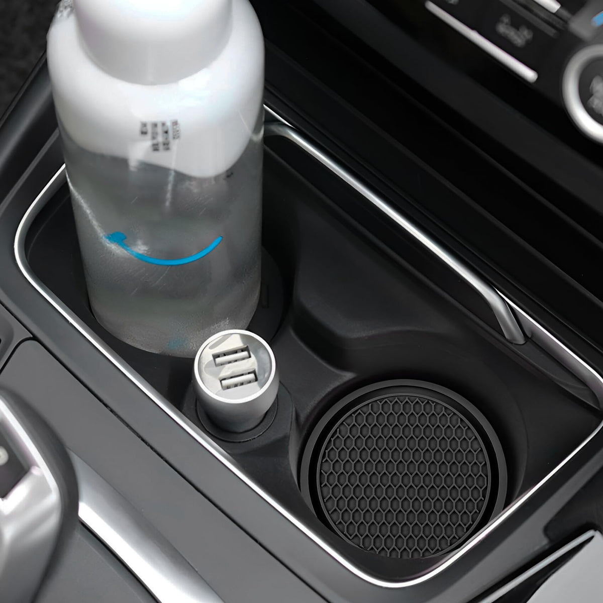 Black Non-Slip Silicone Car Cup Coasters F279