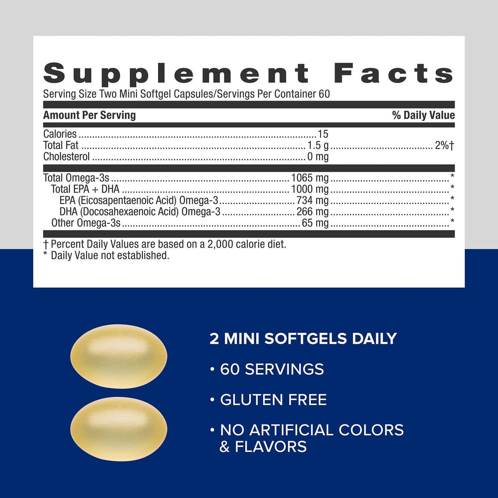 Fish Oil Mini 1000mg EPA & DHA 120 Mini Softgels A699