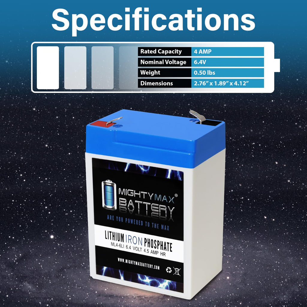 6V 4.5AH Lithium Replacement Battery W851