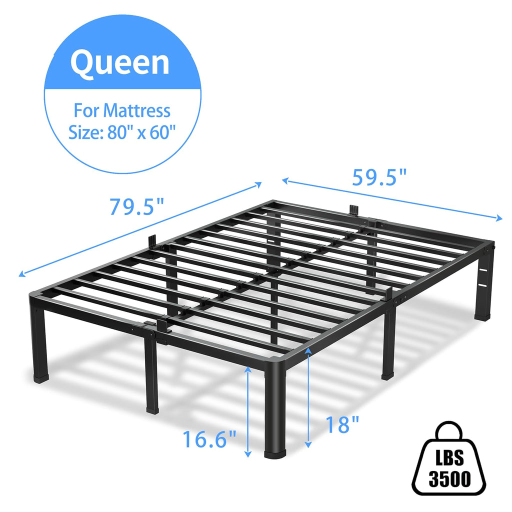 18 Inch Queen Bed Frame with Round Corners F5201