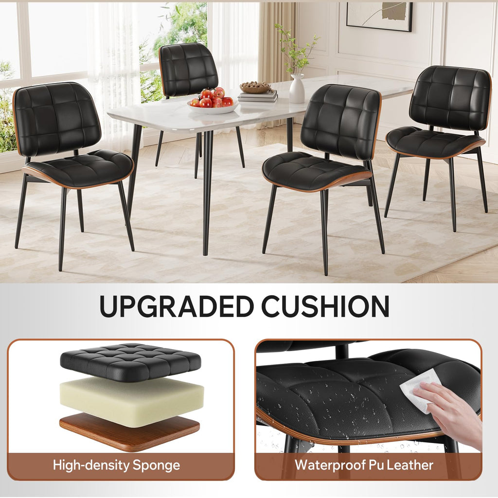 Black Faux Leather Dining Chairs Set of 4 B26860