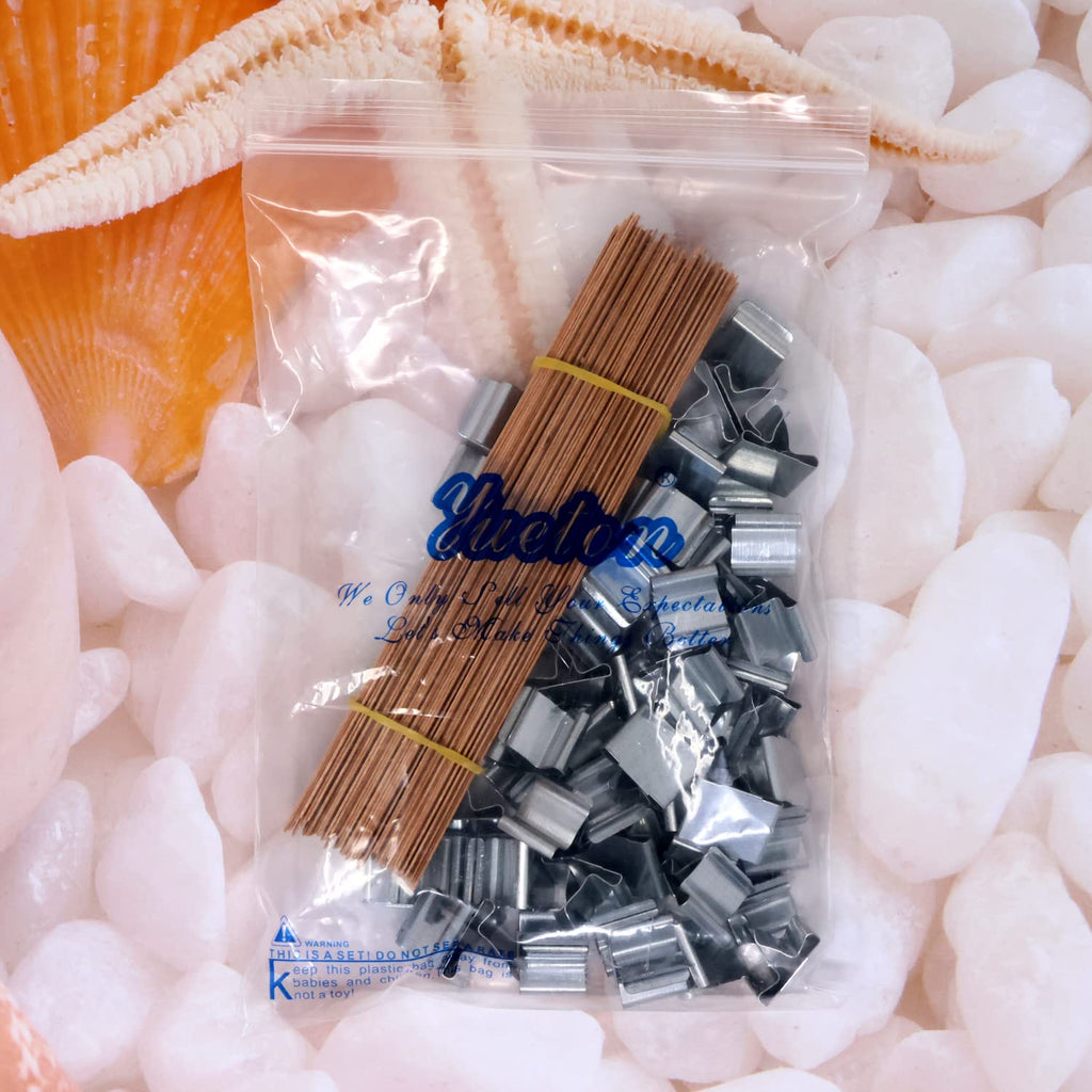 50PCS Crackling Wooden Candle Wicks with Metal Base L795