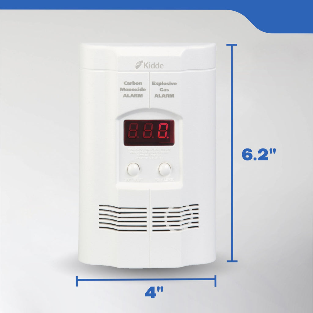 Carbon Monoxide & Explosive Gas Detector, Plug-in with Battery Backup R51080