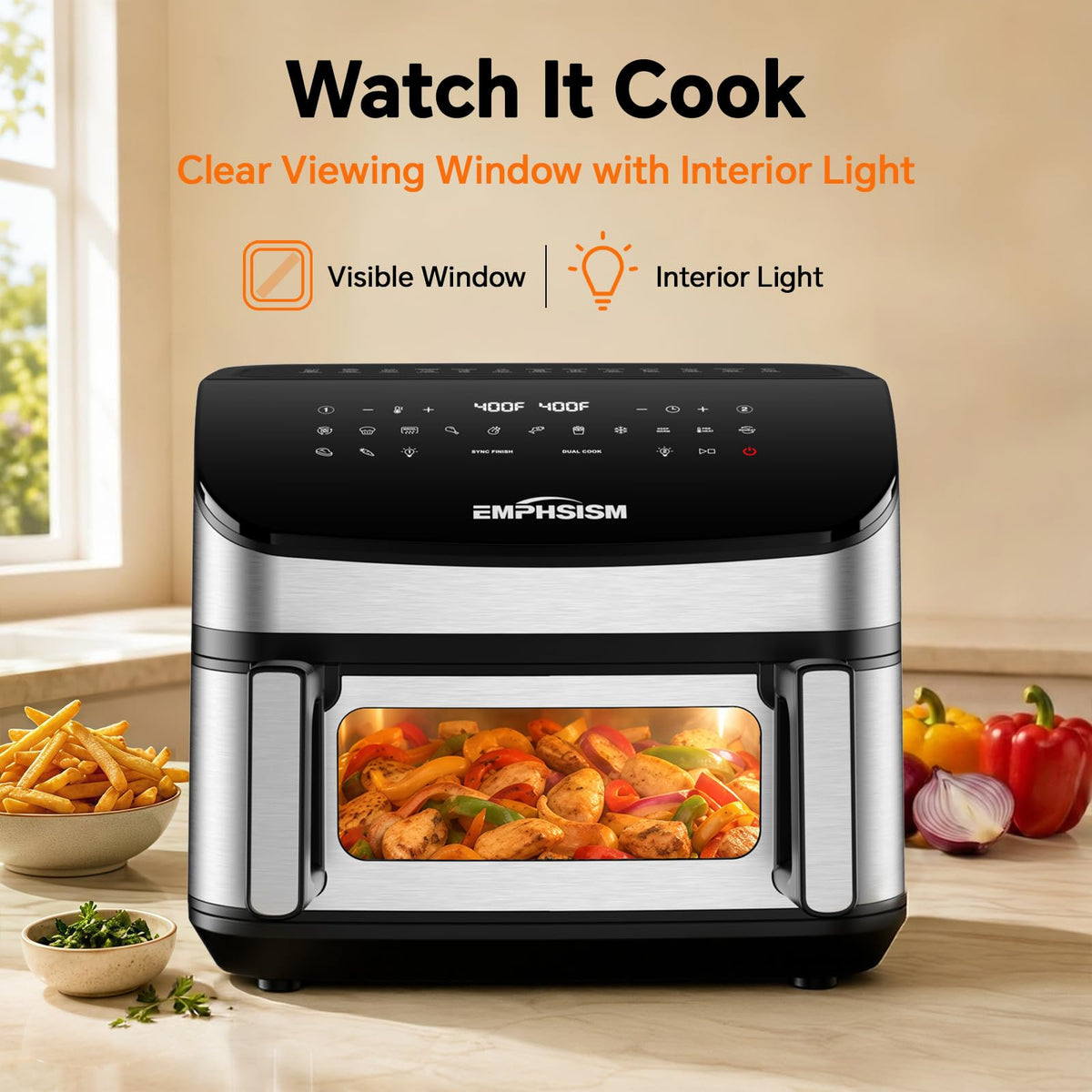 12QT Dual Zone Air Fryer with Viewing Window H9963