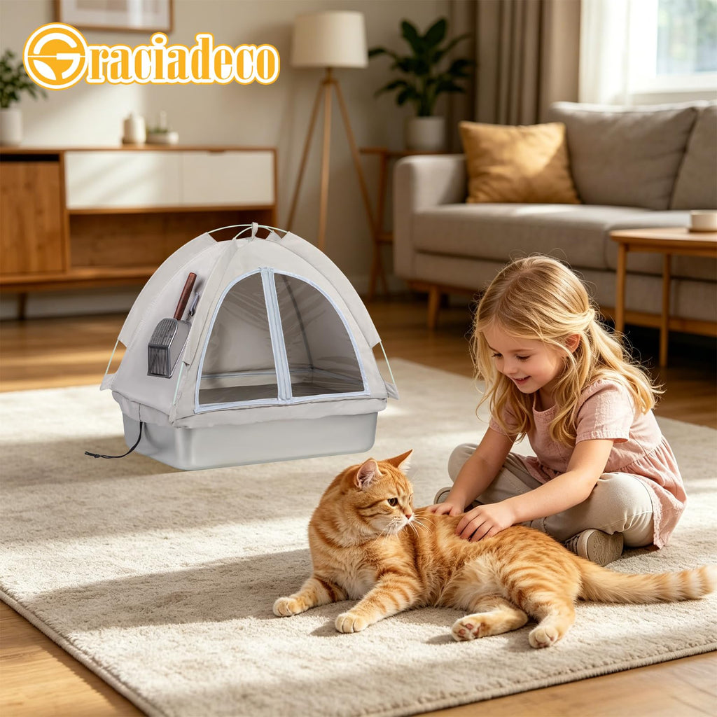 Stainless Steel Extra Large Enclosed Cat Litter Box R956