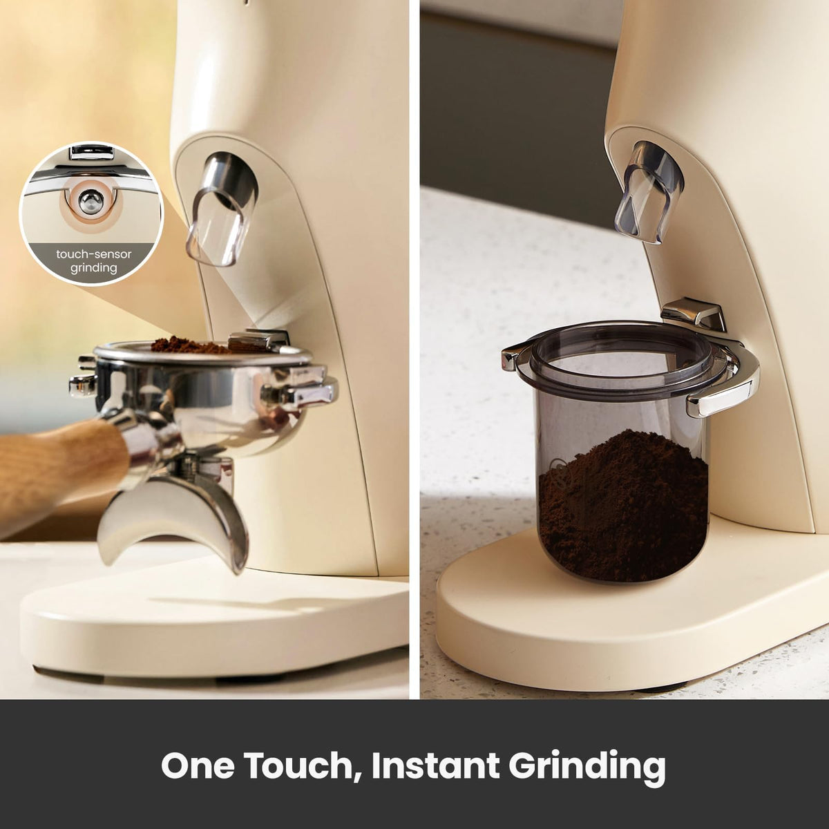 Electric Conical Burr Coffee Grinder with 60S Timer, White G24895