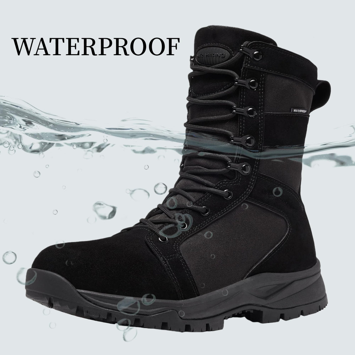 Men's Waterproof Non-Slip Suede 8 inch Tactical Boots K226395