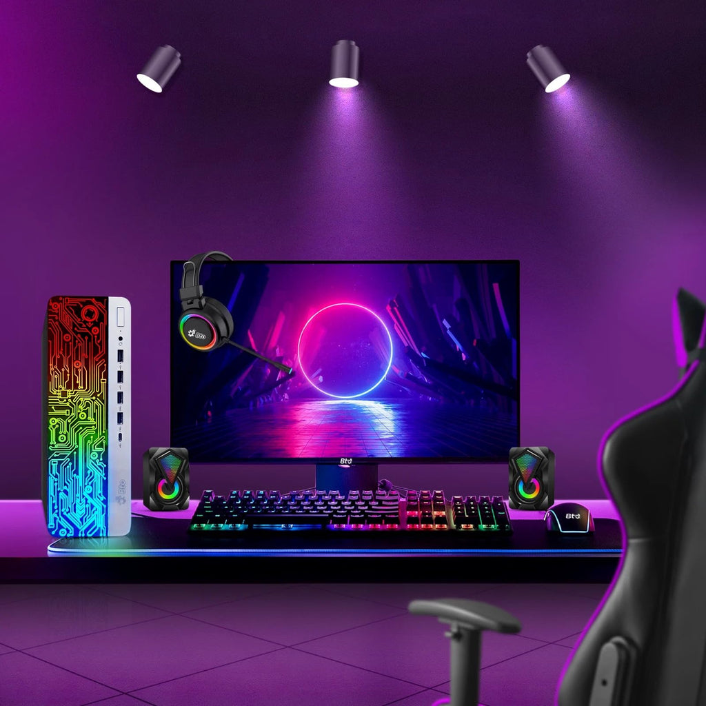 RGB Gaming Desktop PC Intel i5 16GB DDR4 512GB SSD GeForce GT 1030 V1194