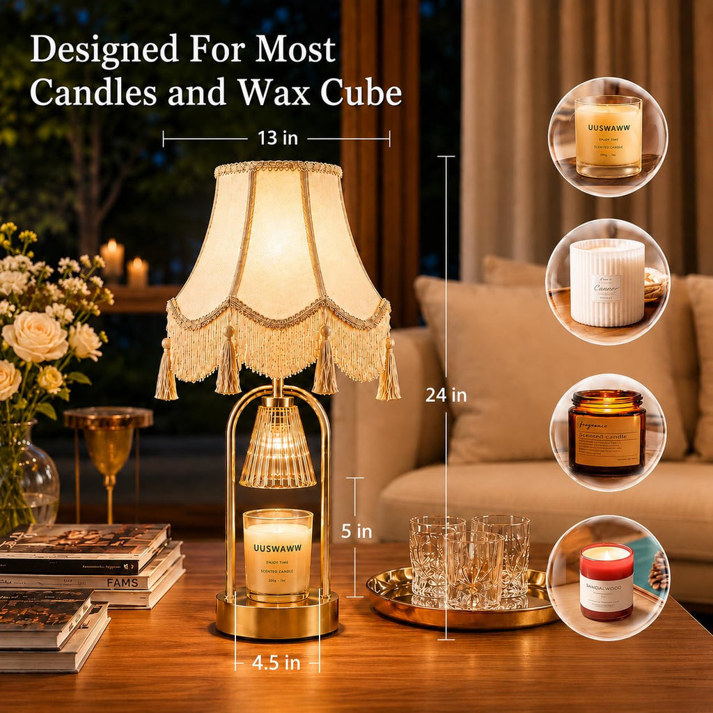 Dimmable Table Lamp and Candle Warmer Set of 2 L383638