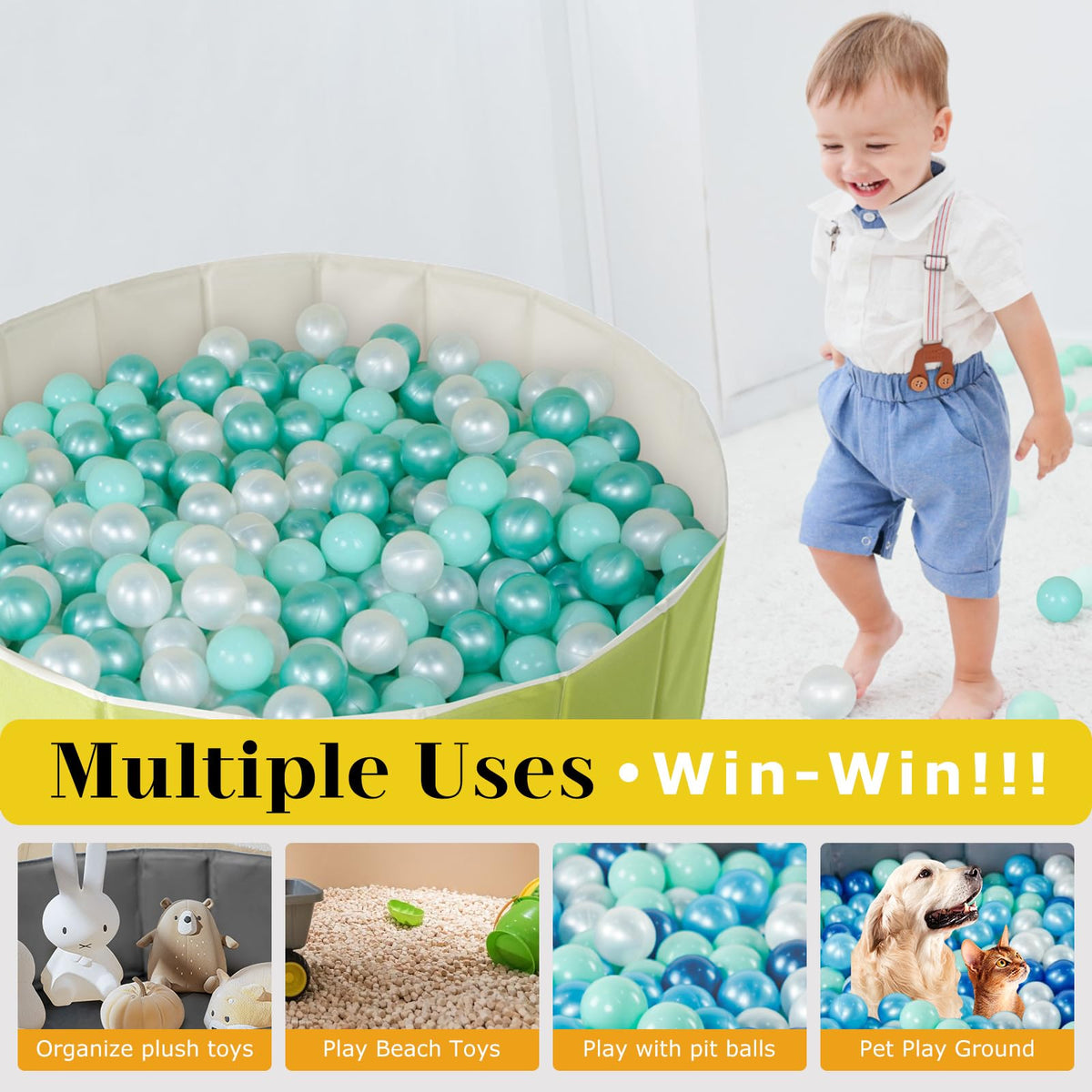 40 Inch Foldable Ball Pit with Storage Bag F864413