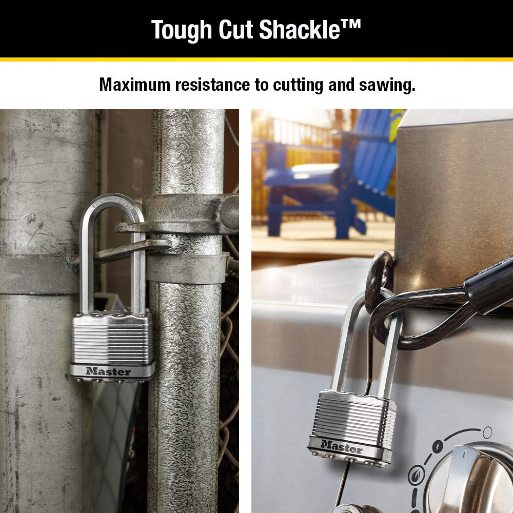 Heavy Duty Outdoor Padlock with Key, 4 Pack Keyed-Alike Y977753