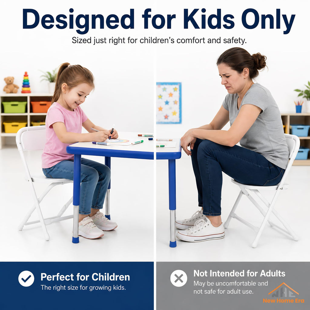 White Kids Plastic Folding Chair with Steel Frame J85137