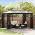 Gazebo with Nets 9.8'x13.1'x8.7' Anthracite Steel Frame UV-Proof Polyester Fabric A677463