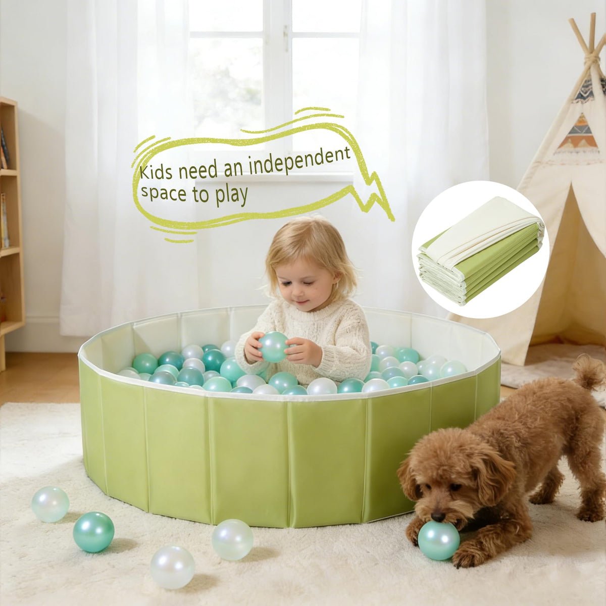 40 Inch Foldable Ball Pit with Storage Bag F864413