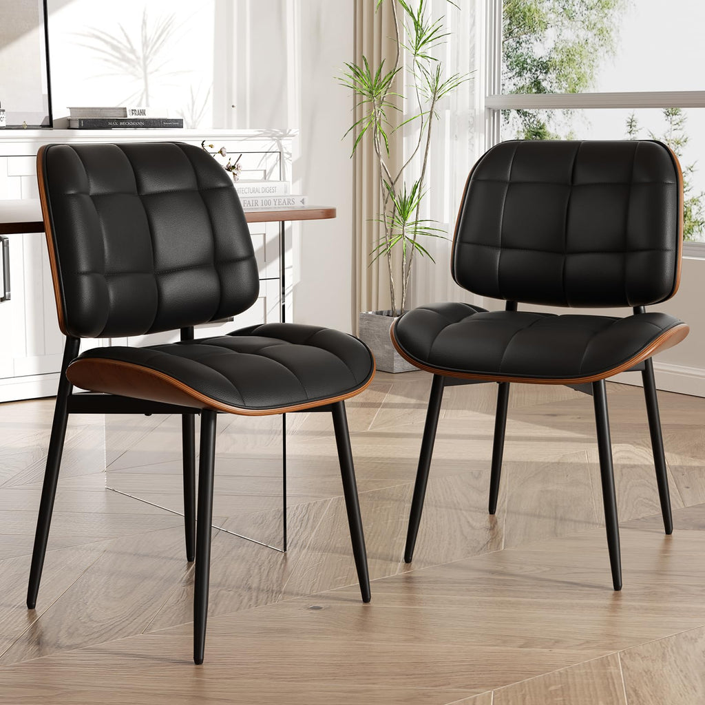Black Faux Leather Dining Chairs Set of 4 B26860