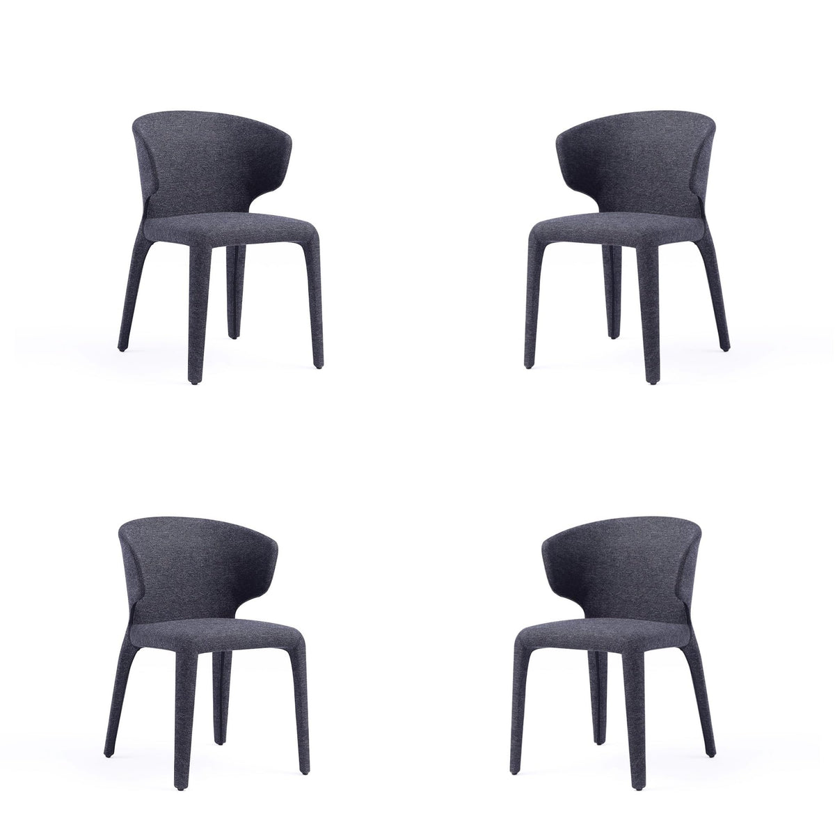 Black Upholstered Dining Chairs Set of 4 I483