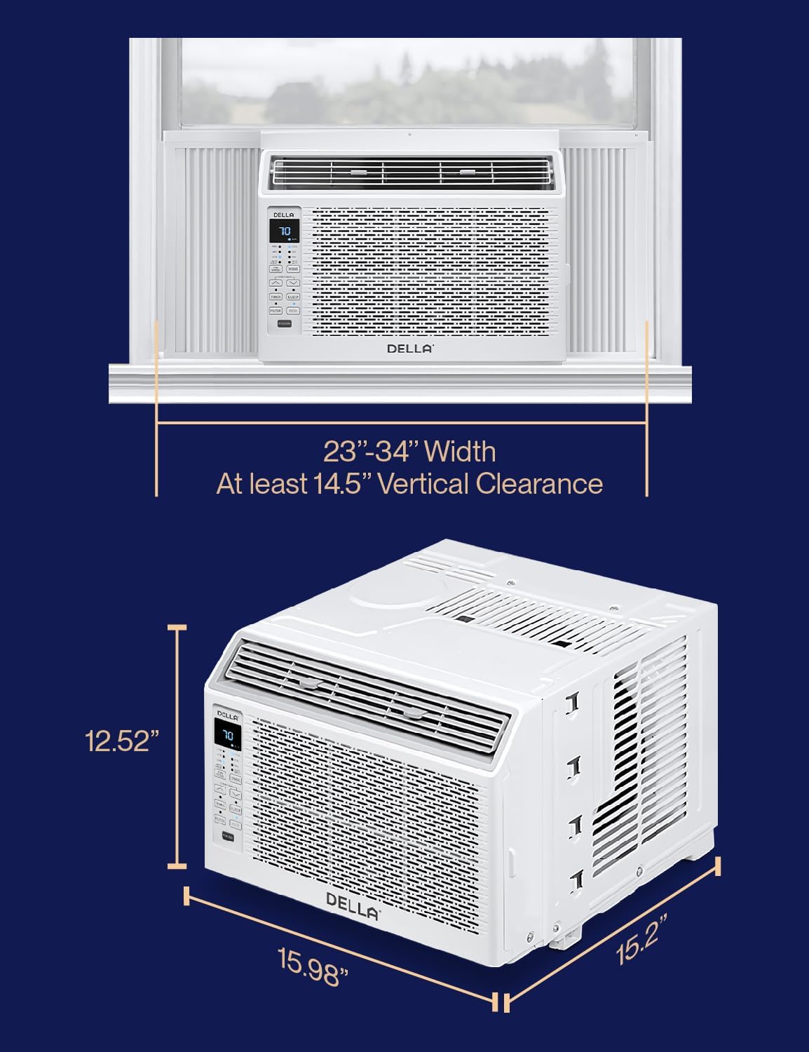 6000 BTU Window Air Conditioner with Dehumidifier and Fan F204