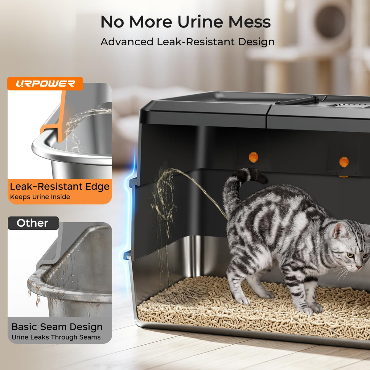 XL Stainless Steel Cat Litter Box Y387