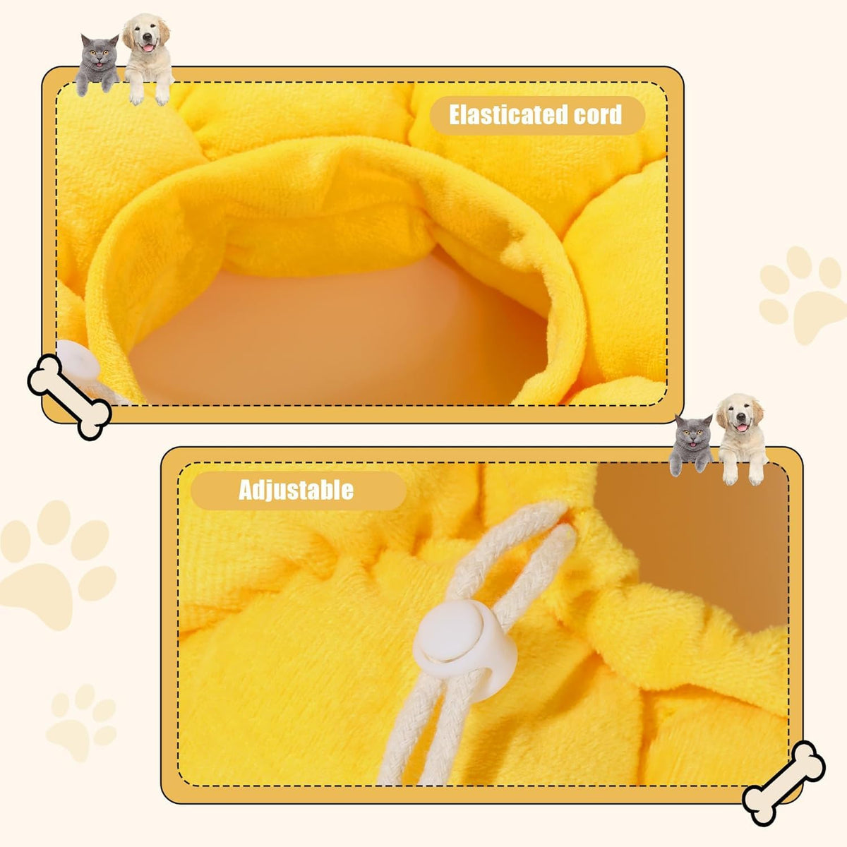 Soft Dog Cone for Dogs and Cats, Adjustable Dog Collar Alternative I75849