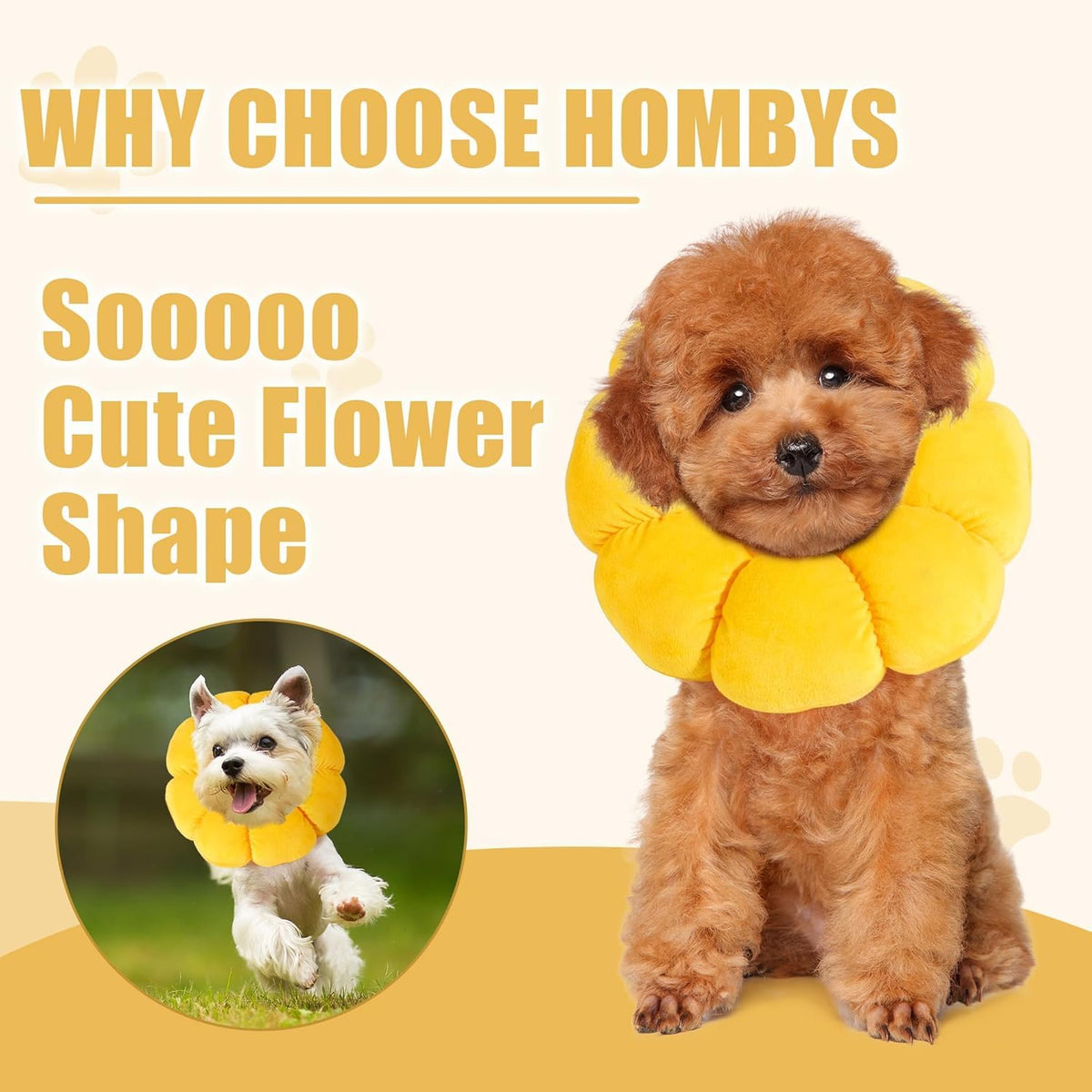 Soft Dog Cone for Dogs and Cats, Adjustable Dog Collar Alternative I75849
