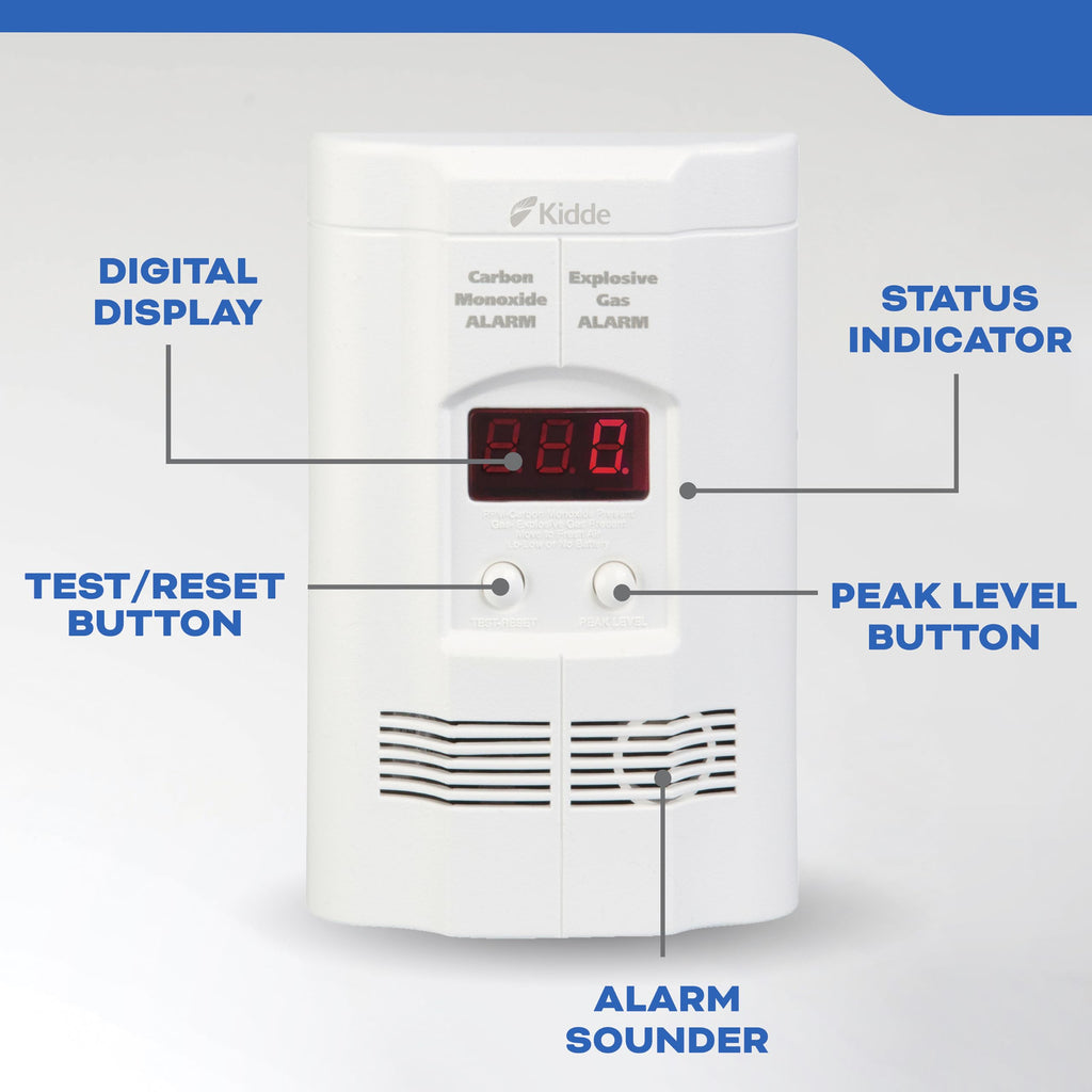 Carbon Monoxide & Explosive Gas Detector, Plug-in with Battery Backup R51080