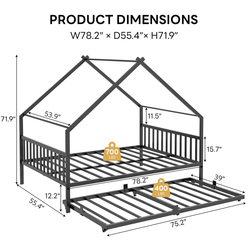 Black Daybed with Trundle C307