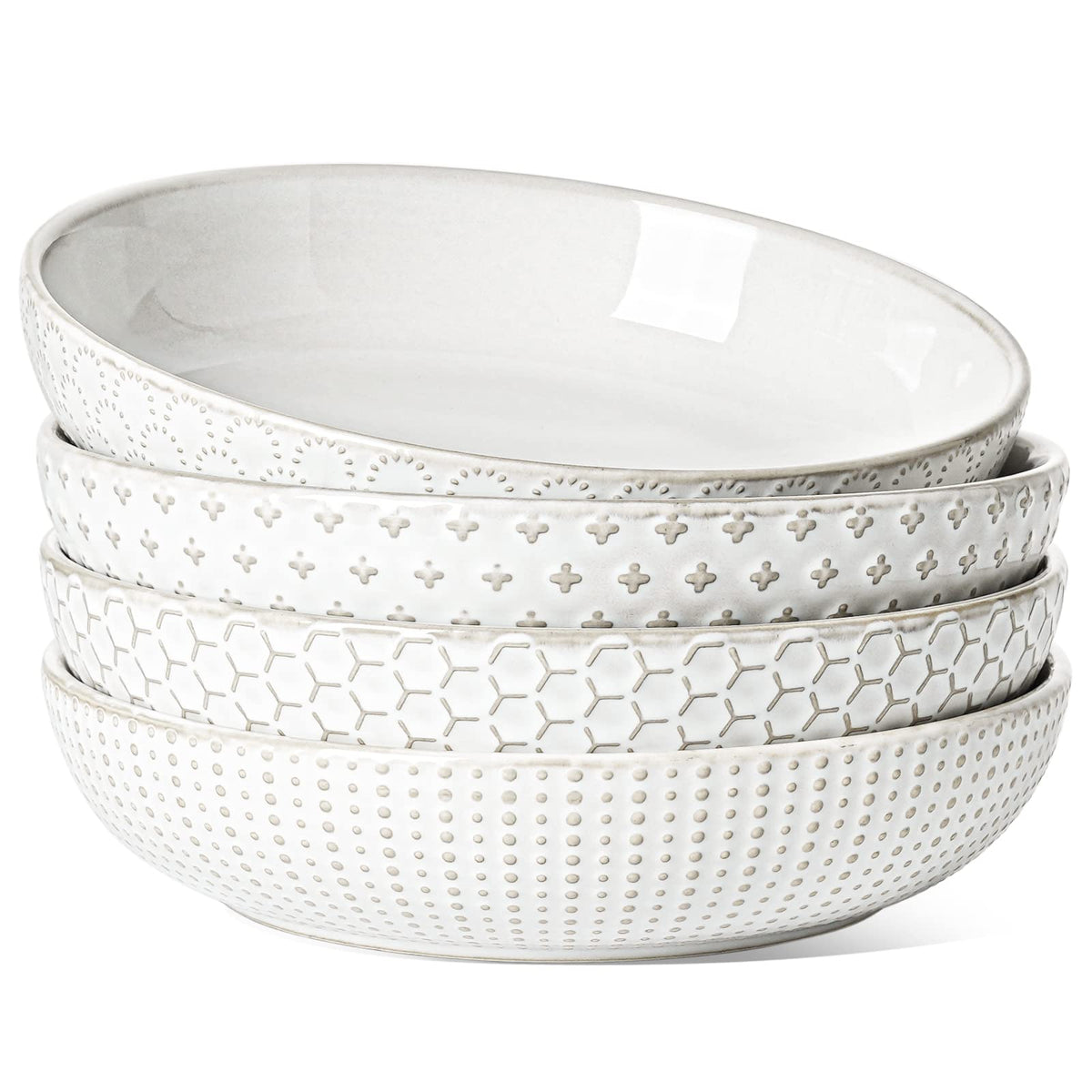 36 oz Ceramic Pasta Bowl Set of 4, Arctic White M16262