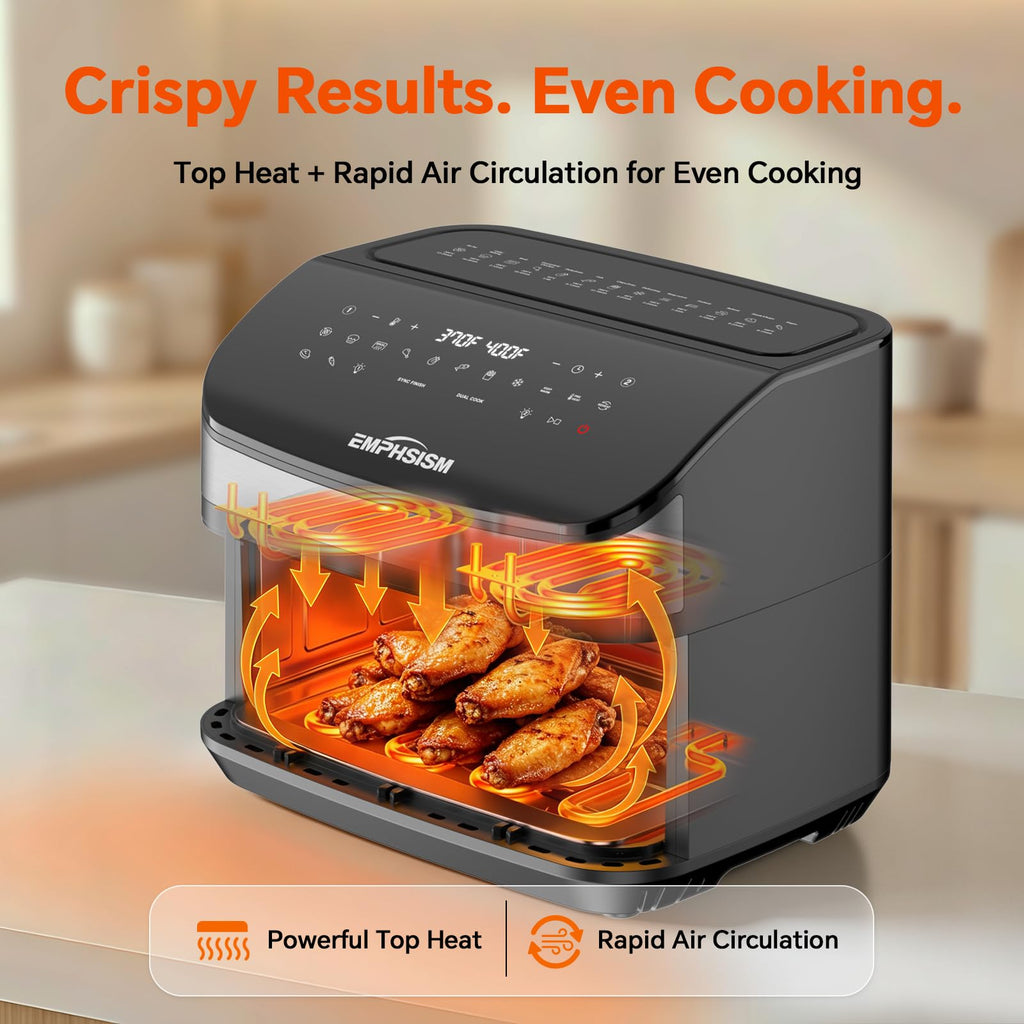 12QT Dual Zone Air Fryer with Viewing Window H9963