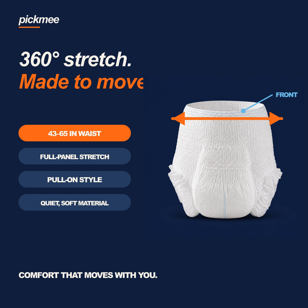 Plus Size Incontinence Underwear, 5XL, 10 Count Y315471