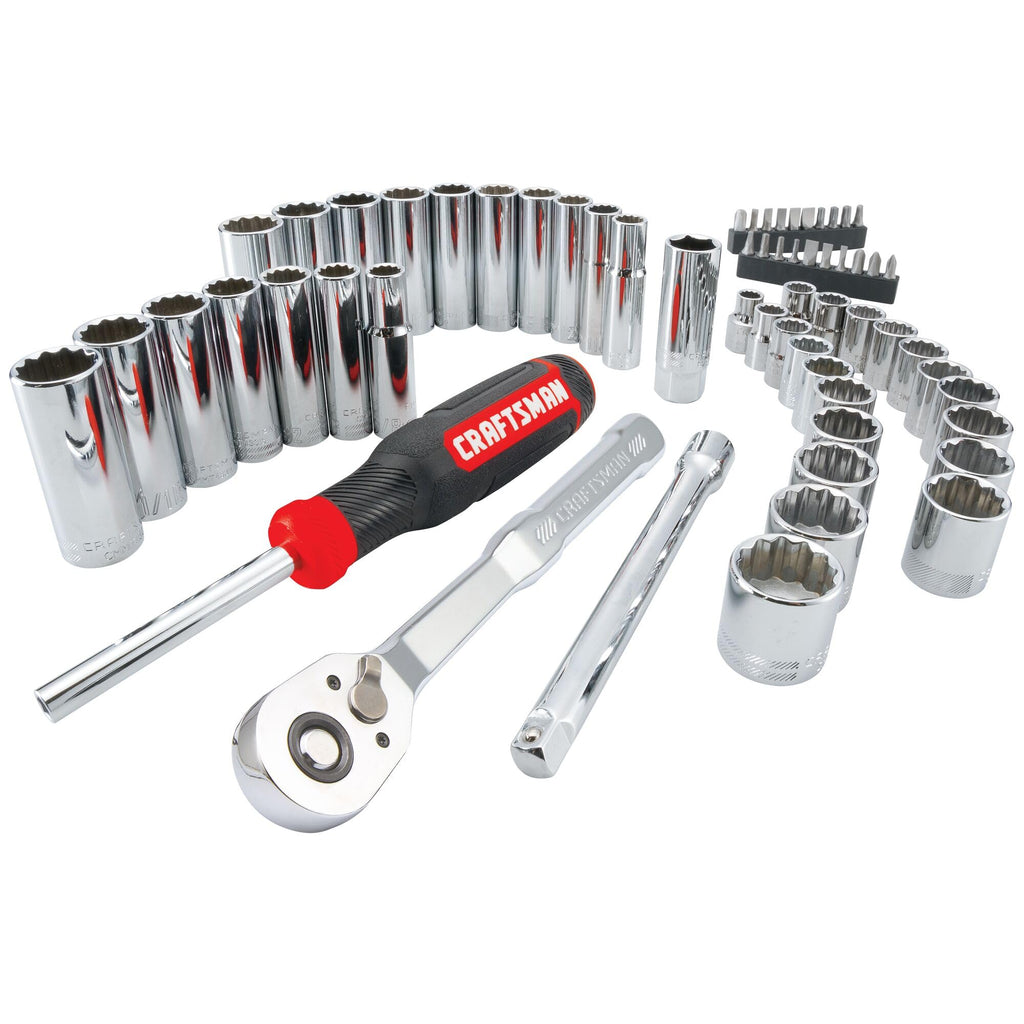 Mechanics Tool Set, 3/8 Inch Drive, 61 Piece V124