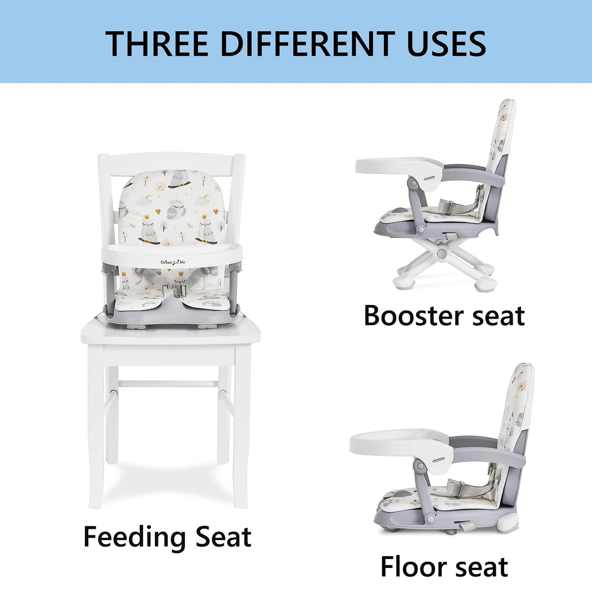 Booster Seat for Babies 6–36 Months, 3-in-1 Adjustable Portable C62784