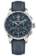 Men's Quartz Chronograph Watch, 100M Water Resistant Stainless Steel, Sapphire Glass, Nylon Strap X518