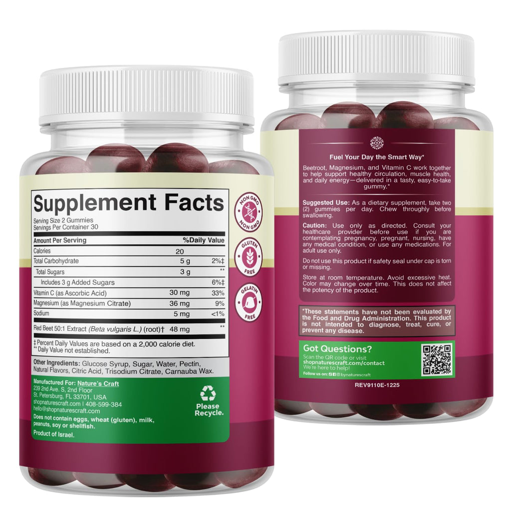 Beet Root Gummies with Vitamin C 60 Ct Z55846