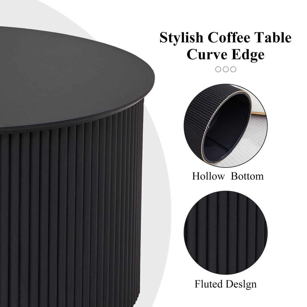 Fluted Round Nesting Coffee Table Set of 2 B980815