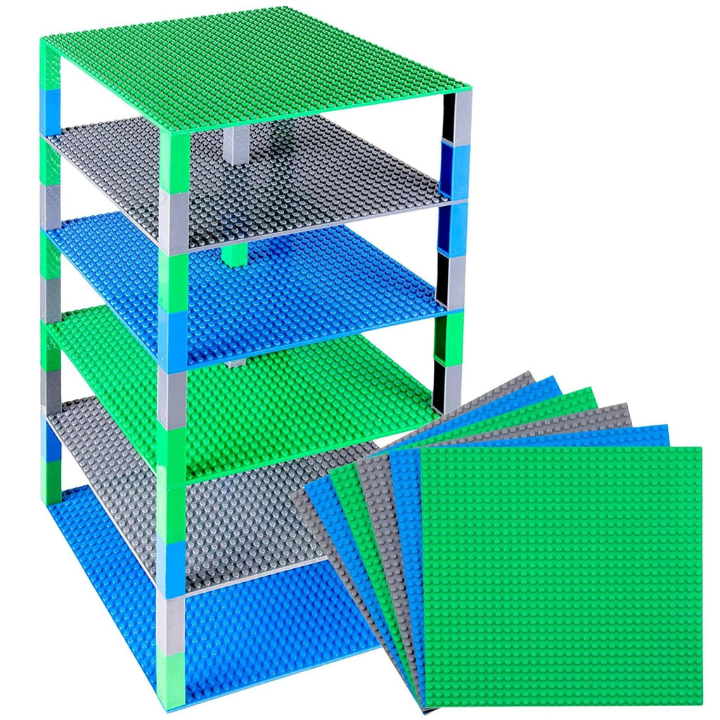 10 x 10 in 6 Baseplates with 50 Stackers Building Toy Blocks K50187