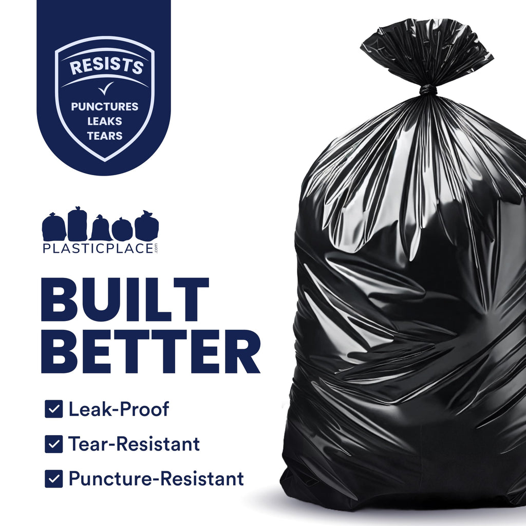65 Gallon Black Heavy Duty Trash Bags 25 Count A82274