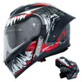 Modular Flip Up Full Face Motorcycle Helmet with Dual Visor F6827