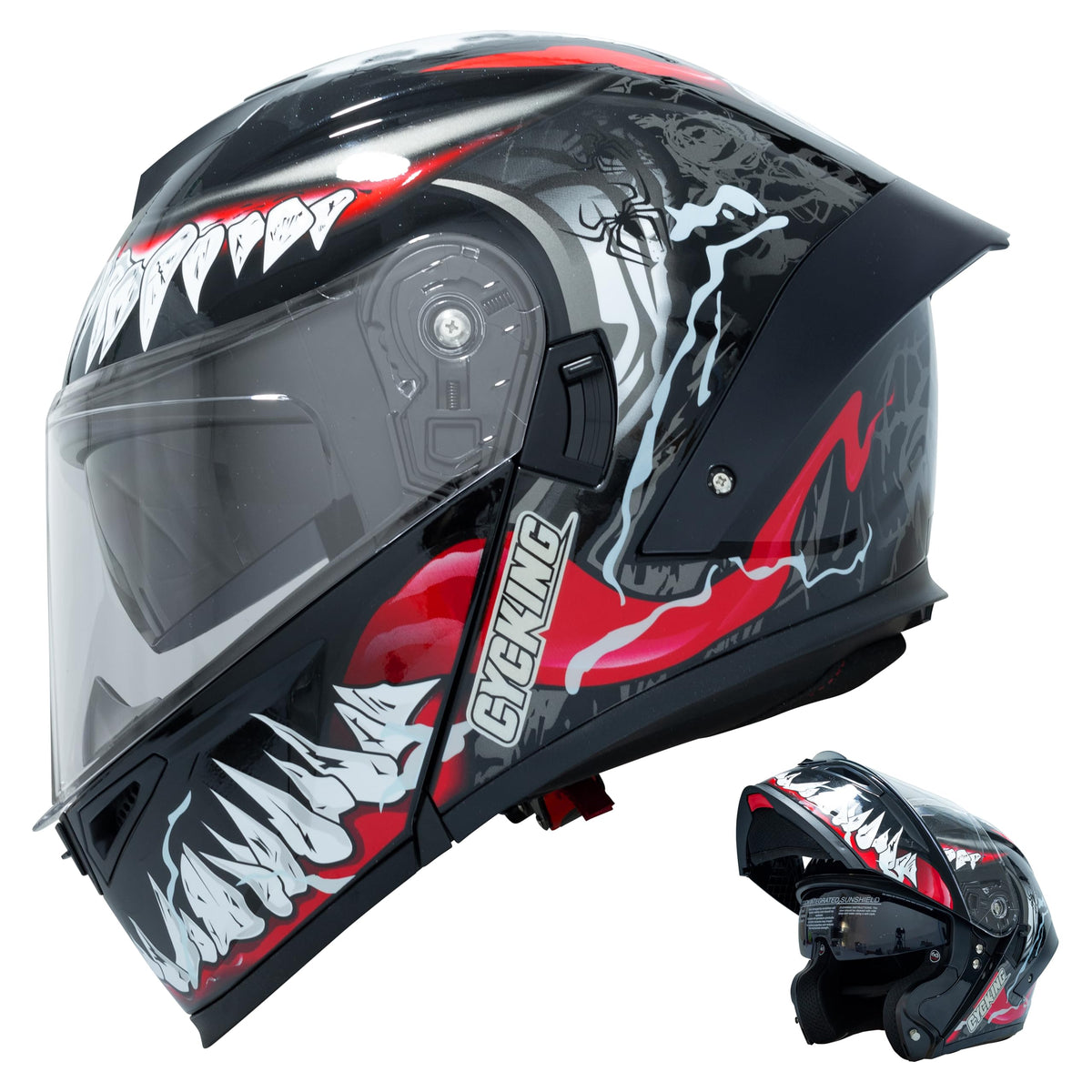 Modular Flip Up Full Face Motorcycle Helmet with Dual Visor F6827